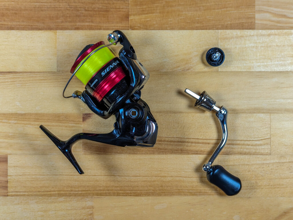 シマノ シエナのハンドルを分解したもの